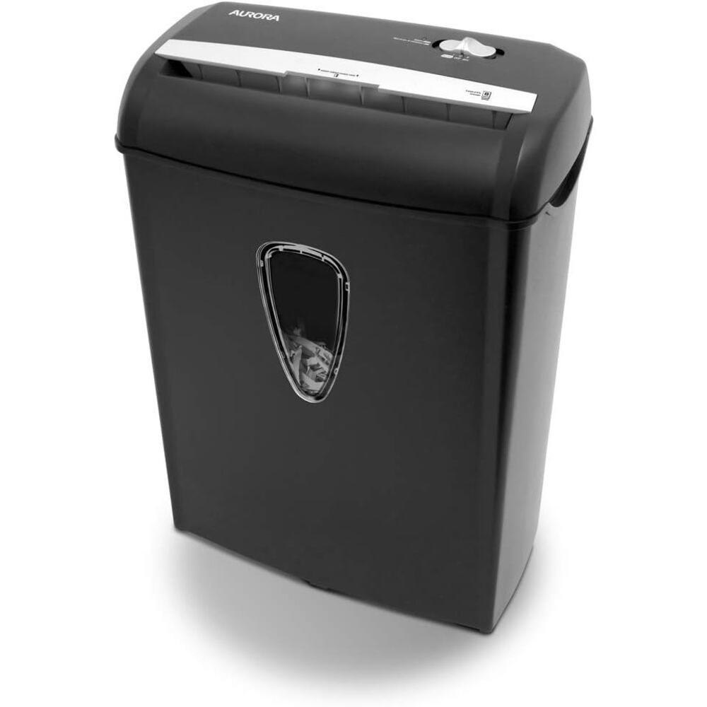 Aurora AS890C 8-Sheet Cross-Cut Paper/Credit Card Shredder with Basket- Black